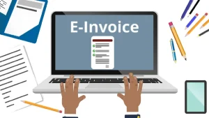 E-invoice on a laptop screen